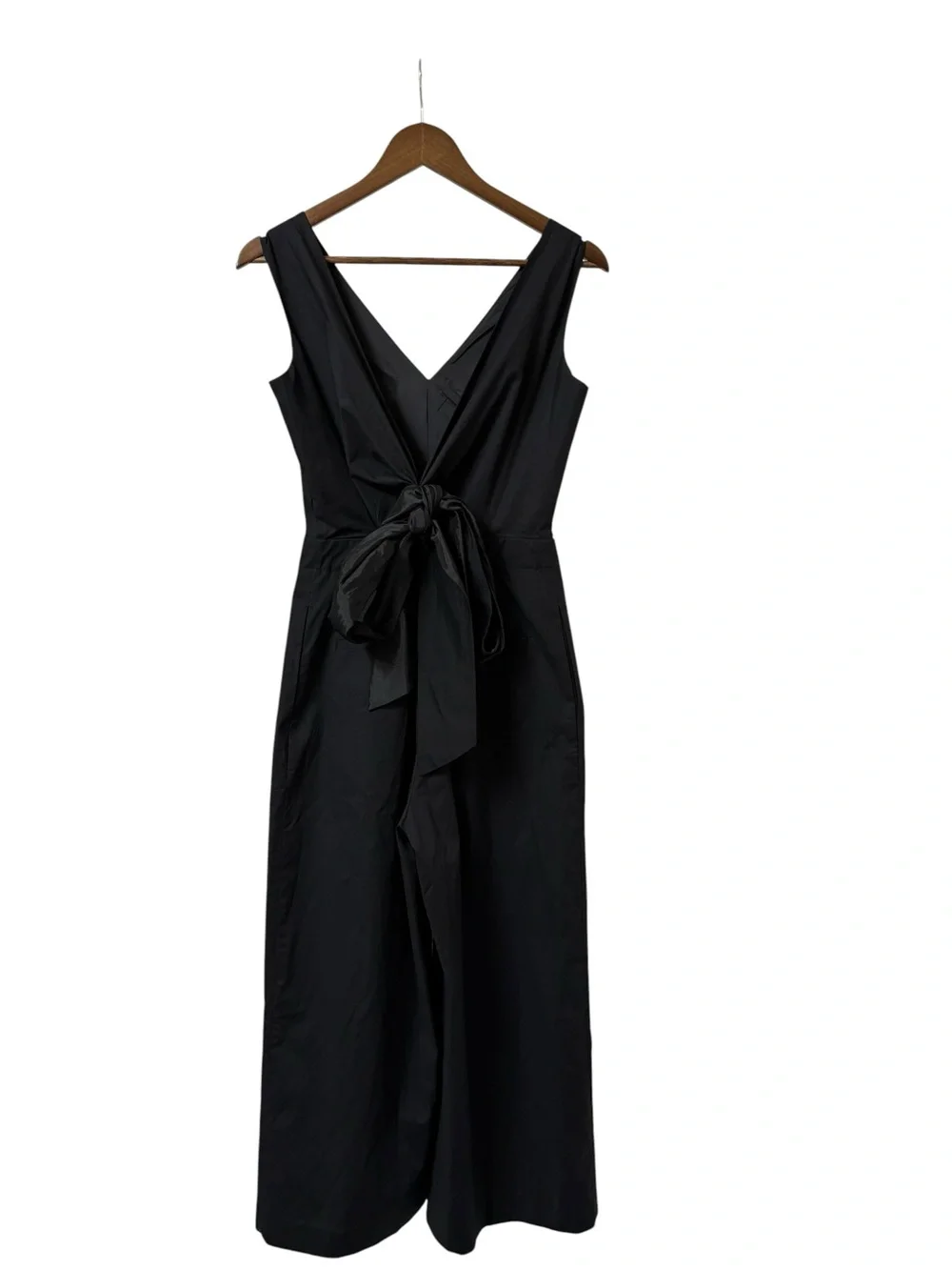 J.Crew black crop wide leg wrap tie stretch poplin tailored v neck jumpsuit 00